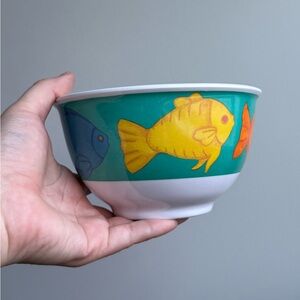 Fish Pattern Plastic Cereal Bowl Colourful